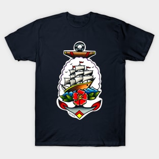Traditional ship and anchor T-Shirt